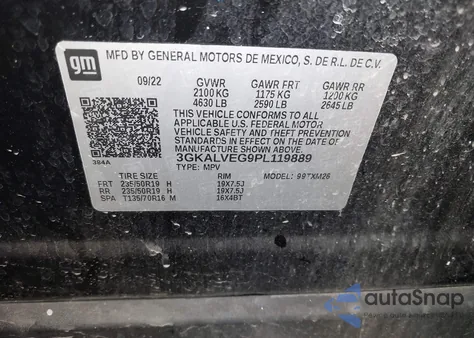 2023 GMC Terrain Awd Slt из США, поврежденный, VIN 3GKALVEG9PL119889